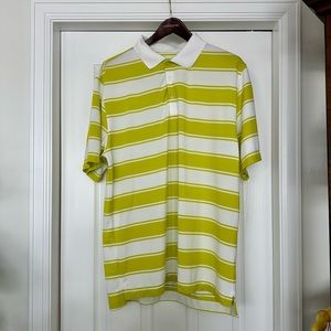 Nike Golf Dri-Fit Green & White Striped Polo